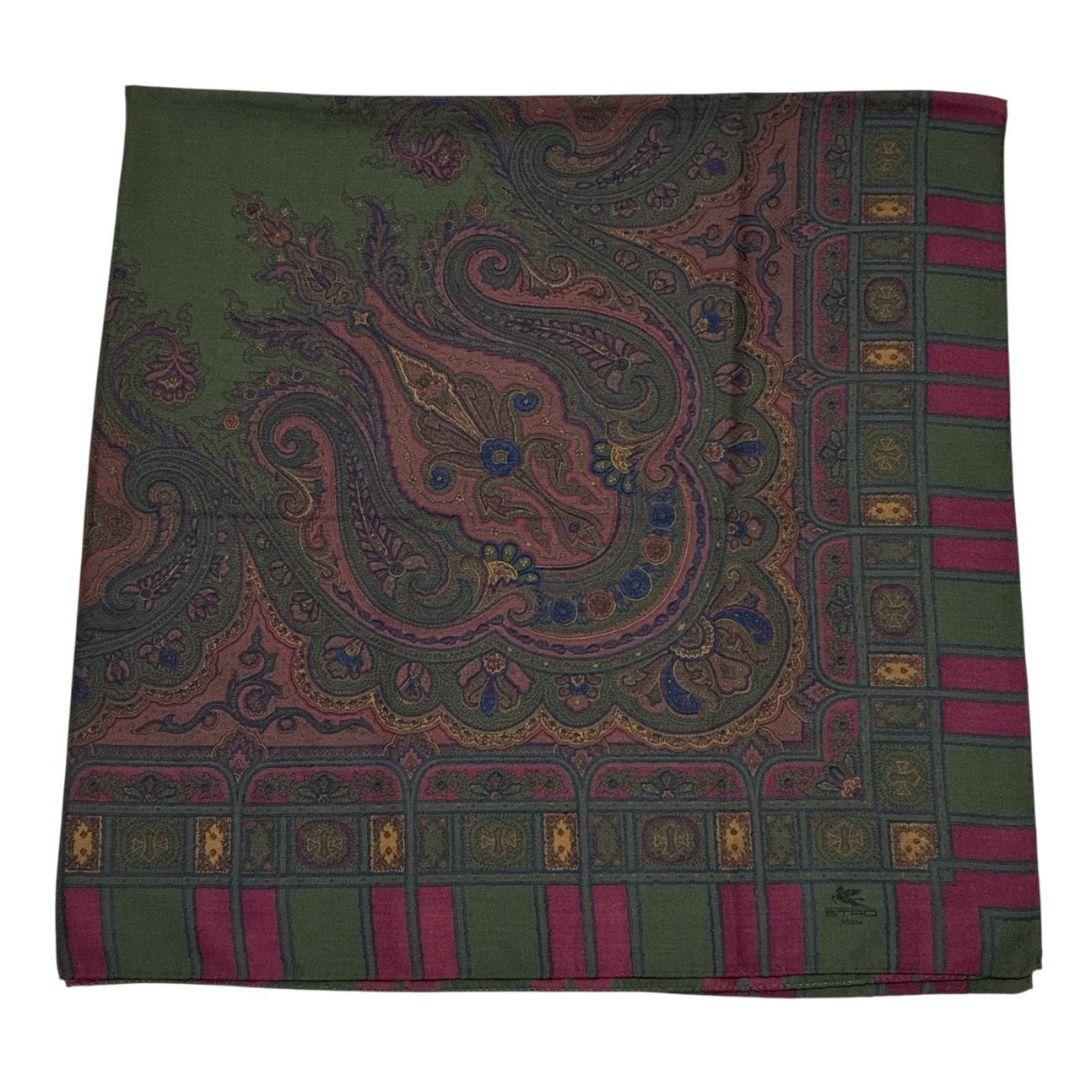 極美品✨ETRO エトロ シルク混 大判ストール スカーフ イタリア ペイズリー