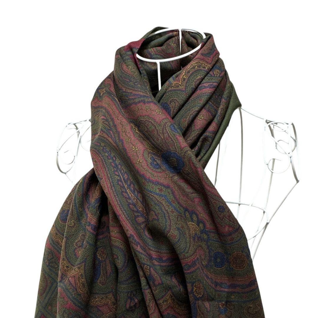 極美品✨ETRO エトロ シルク混 大判ストール スカーフ イタリア ペイズリー