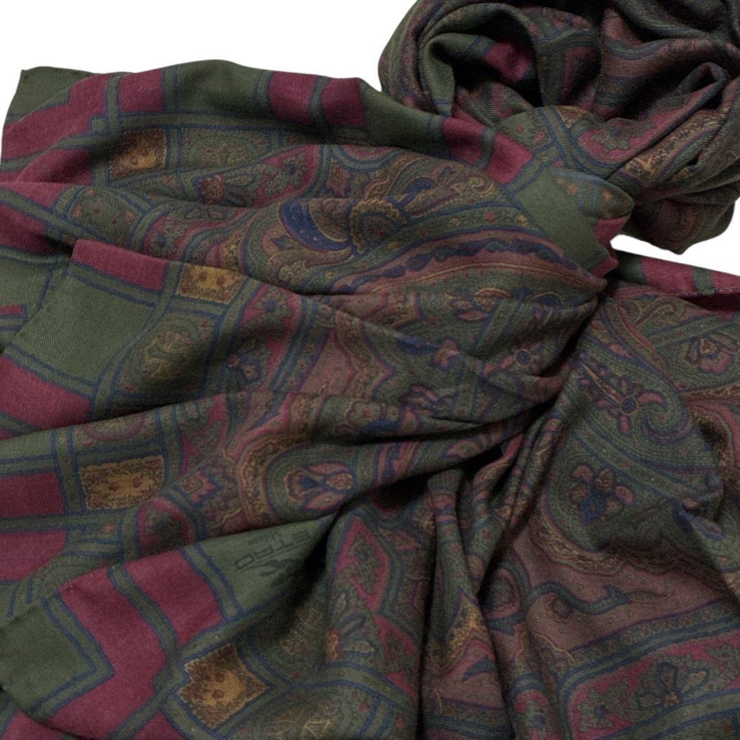 極美品✨ETRO エトロ シルク混 大判ストール スカーフ イタリア ペイズリー