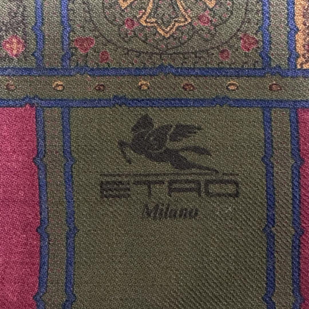 極美品✨ETRO エトロ シルク混 大判ストール スカーフ イタリア ペイズリー