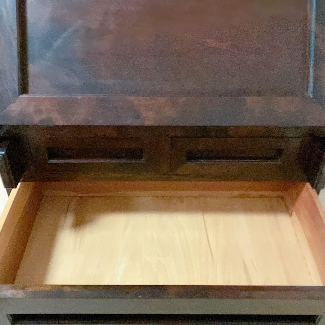 松本民芸家具　ライティングビューロー　デスク　チェスト　木製　デスクチェア