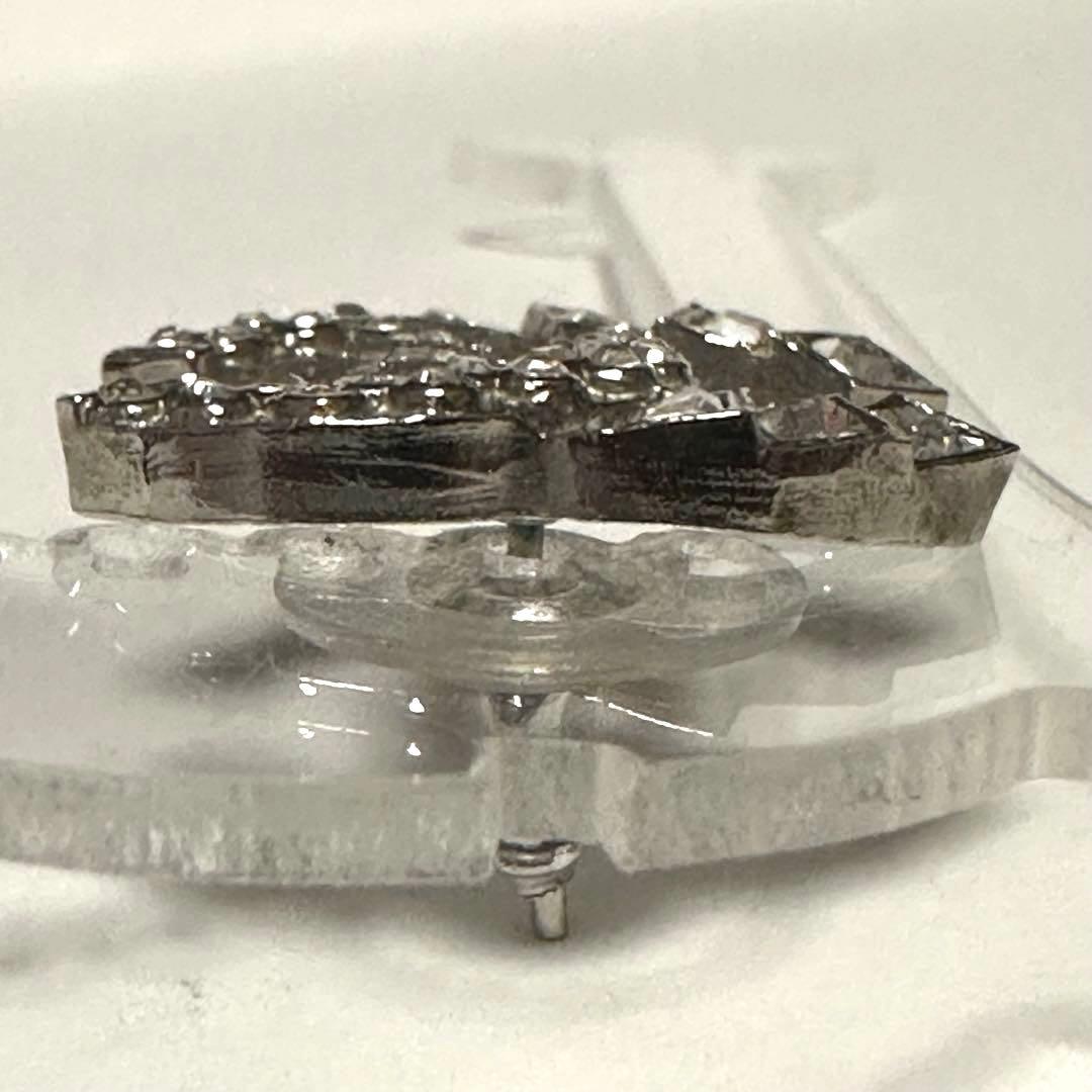 シャネル　CHANEL　ピアス　ココマーク　ラインストーン　シルバー　片耳のみ