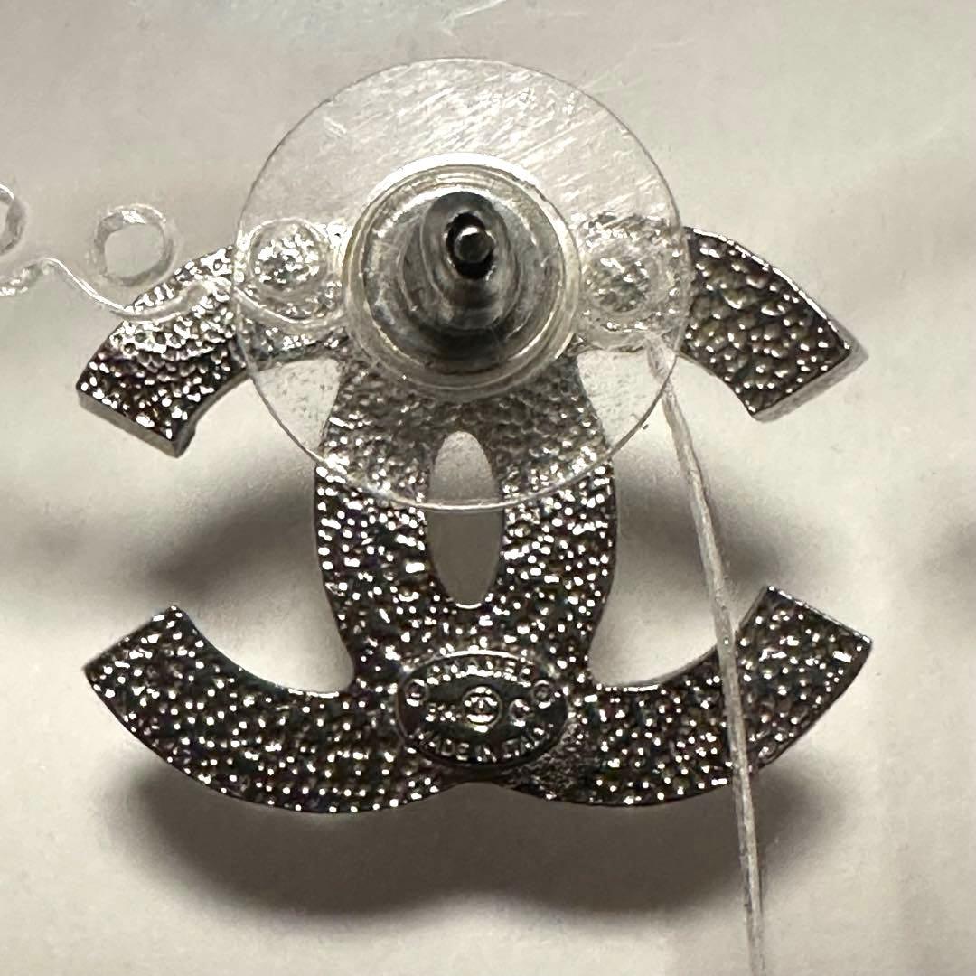 シャネル　CHANEL　ピアス　ココマーク　ラインストーン　シルバー　片耳のみ