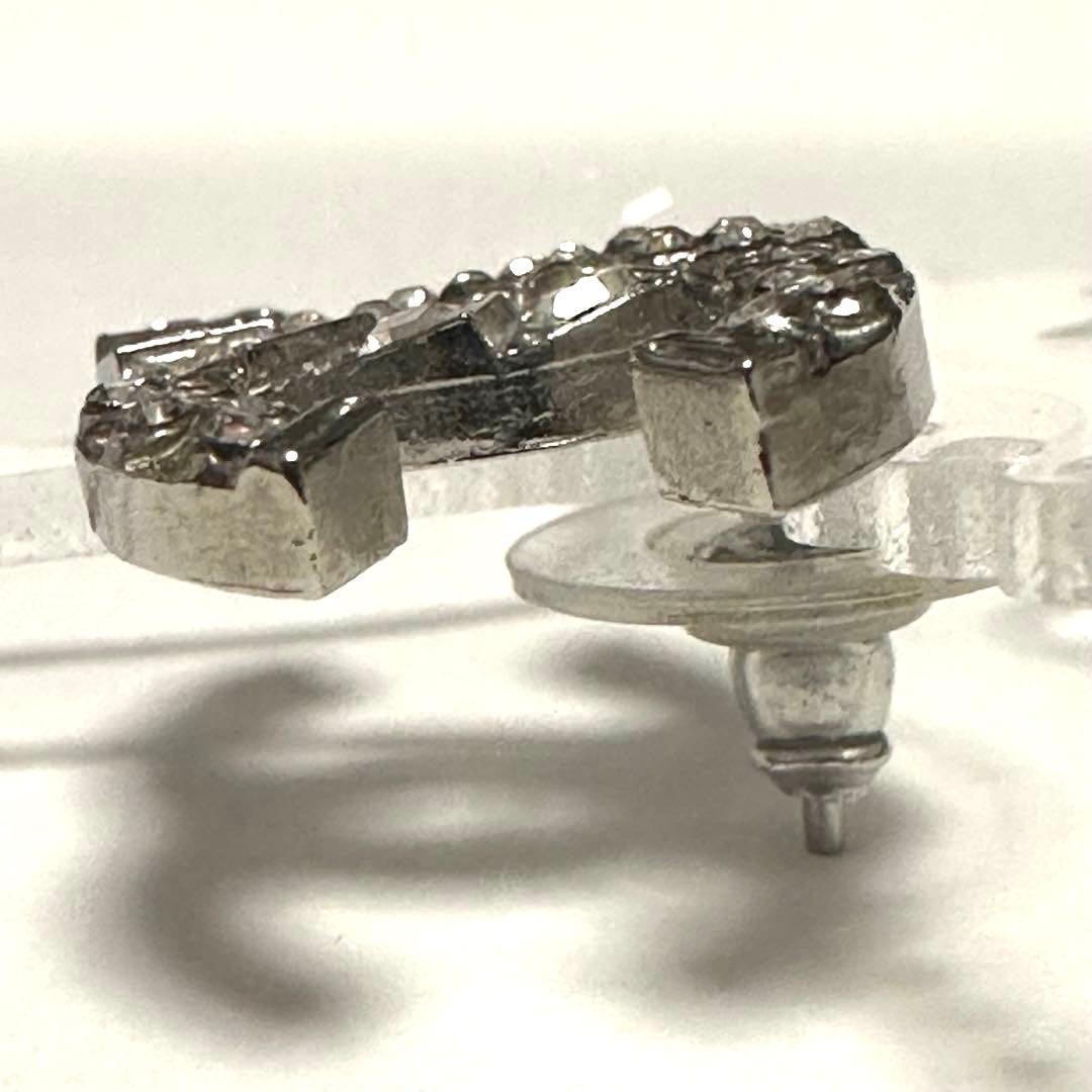 シャネル　CHANEL　ピアス　ココマーク　ラインストーン　シルバー　片耳のみ