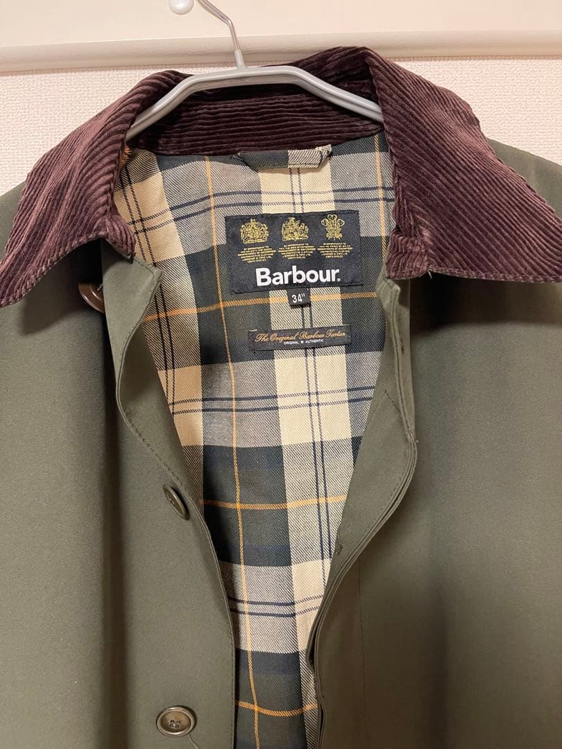 近年未使用級 Barbour シングルブレステッドコート　ロングコート