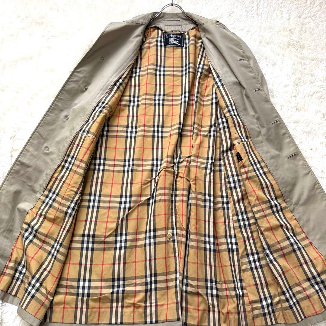 ★美品★バーバリーズ ステンカラーコート 比翼 ライナー オリーブ XL