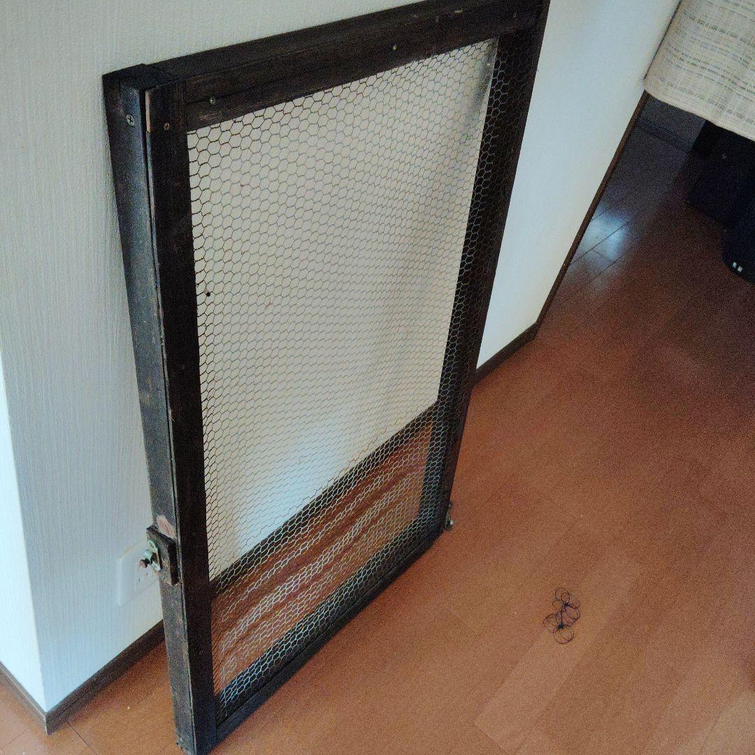 アンティーク　ビカクシダ着生板チキンネットフレーム　シャビーシック　木製飾壁掛け