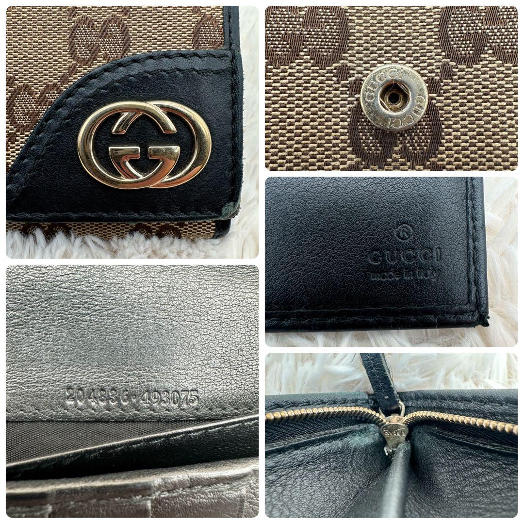 ✨箱あり✨美品　グッチ　長財布　GG柄　インターロッキング　キャンバス　ベージュ