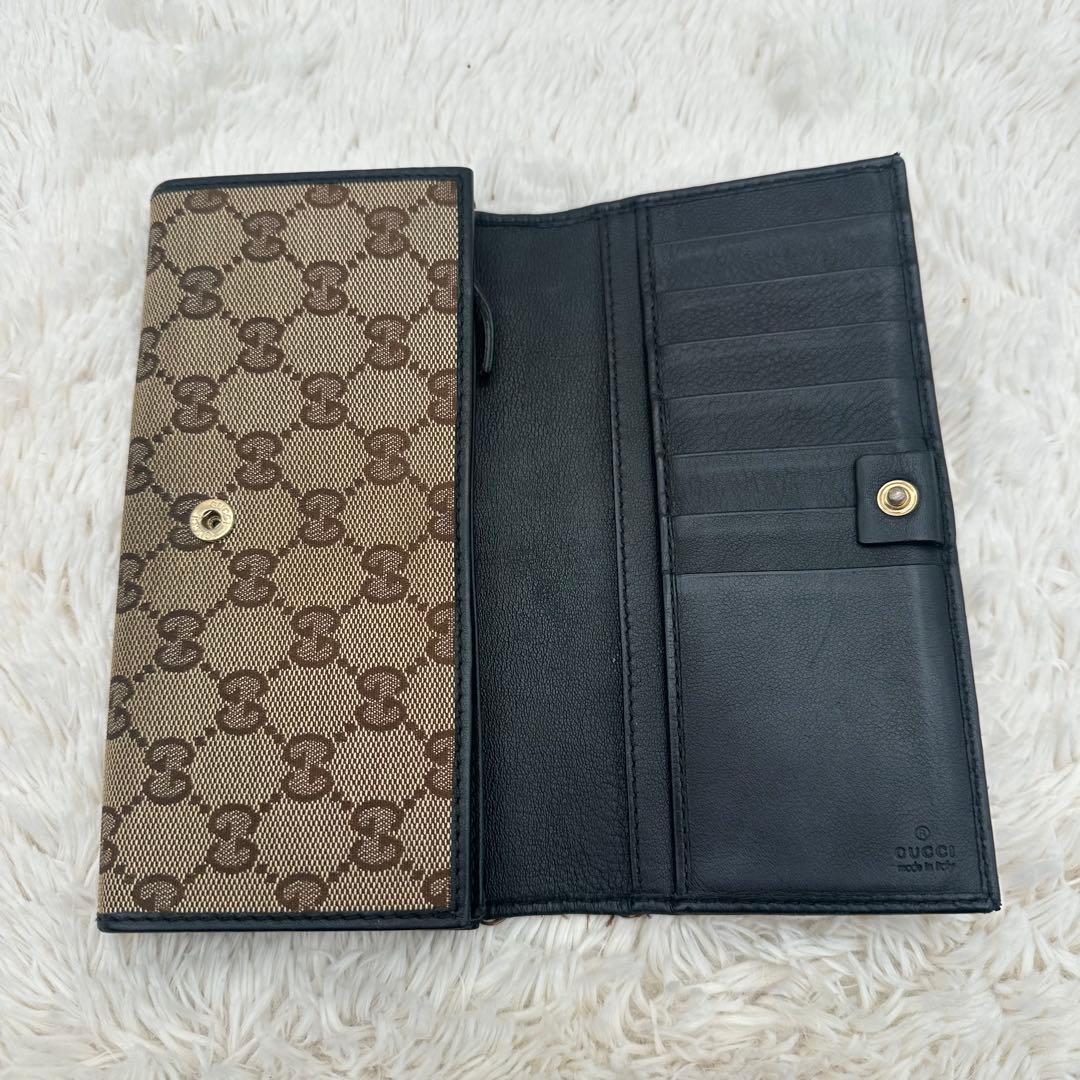 ✨箱あり✨美品　グッチ　長財布　GG柄　インターロッキング　キャンバス　ベージュ