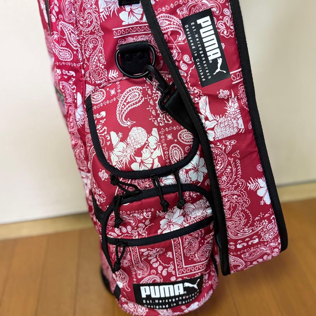 即完売】プーマ バンダナ柄 激レア キャディバッグ 赤 限定入荷 ゴルフ