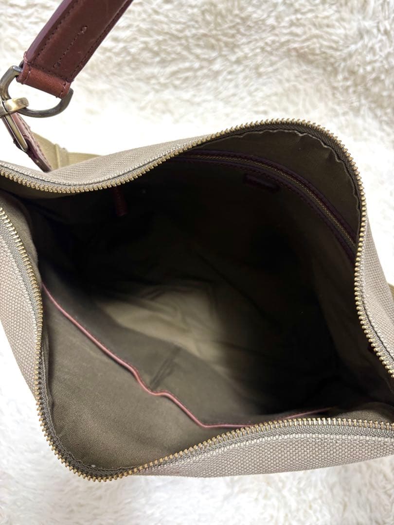 土屋鞄 レザー キャンバス 2way ショルダーバッグ 大容量 肩掛け 斜め掛け