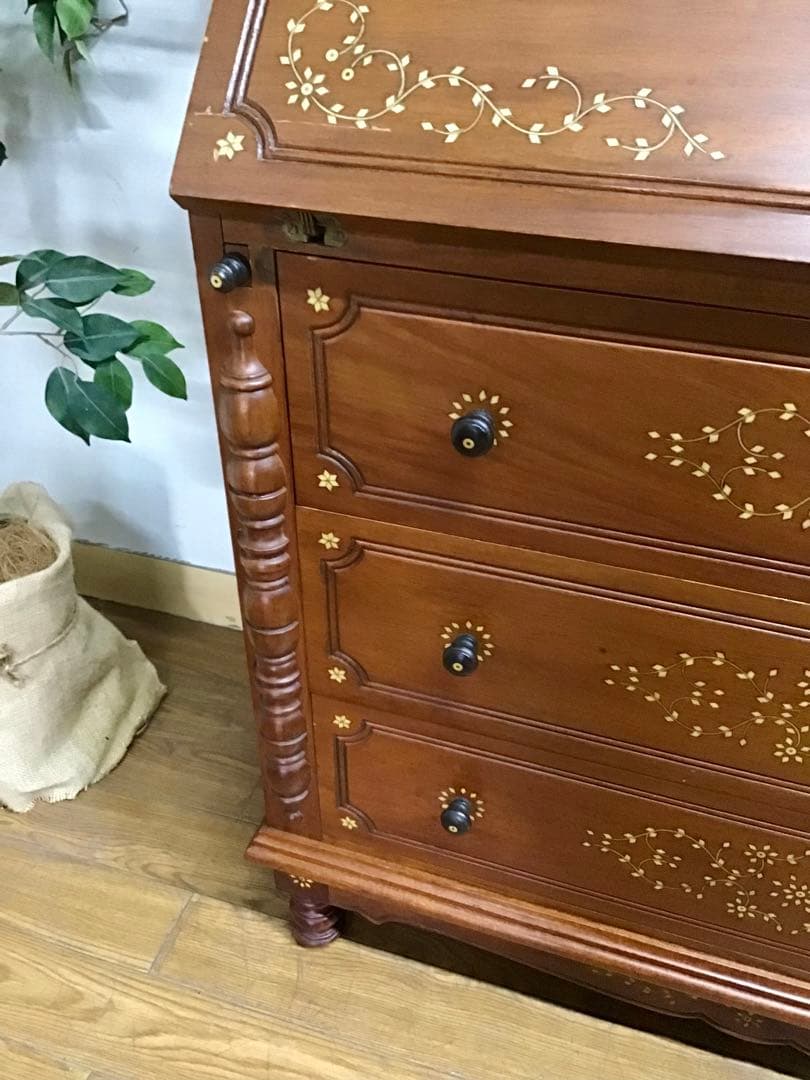 モフ☆管369☆ヨーロピアンヴィンテージ☆象嵌細工☆ライティングビューロー