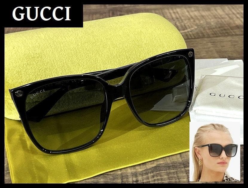 新品 グッチ GG0022S インターロッキングG 蜂 Bee サングラス 黒