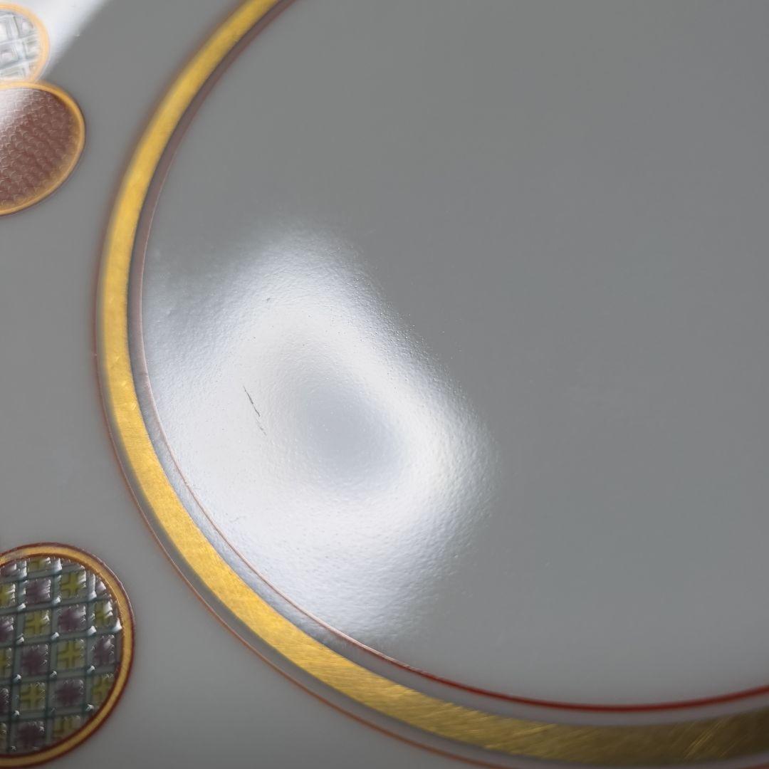 深川製磁　赤絵 丸紋　手毬　プレート　中皿　19.5cm 　5枚