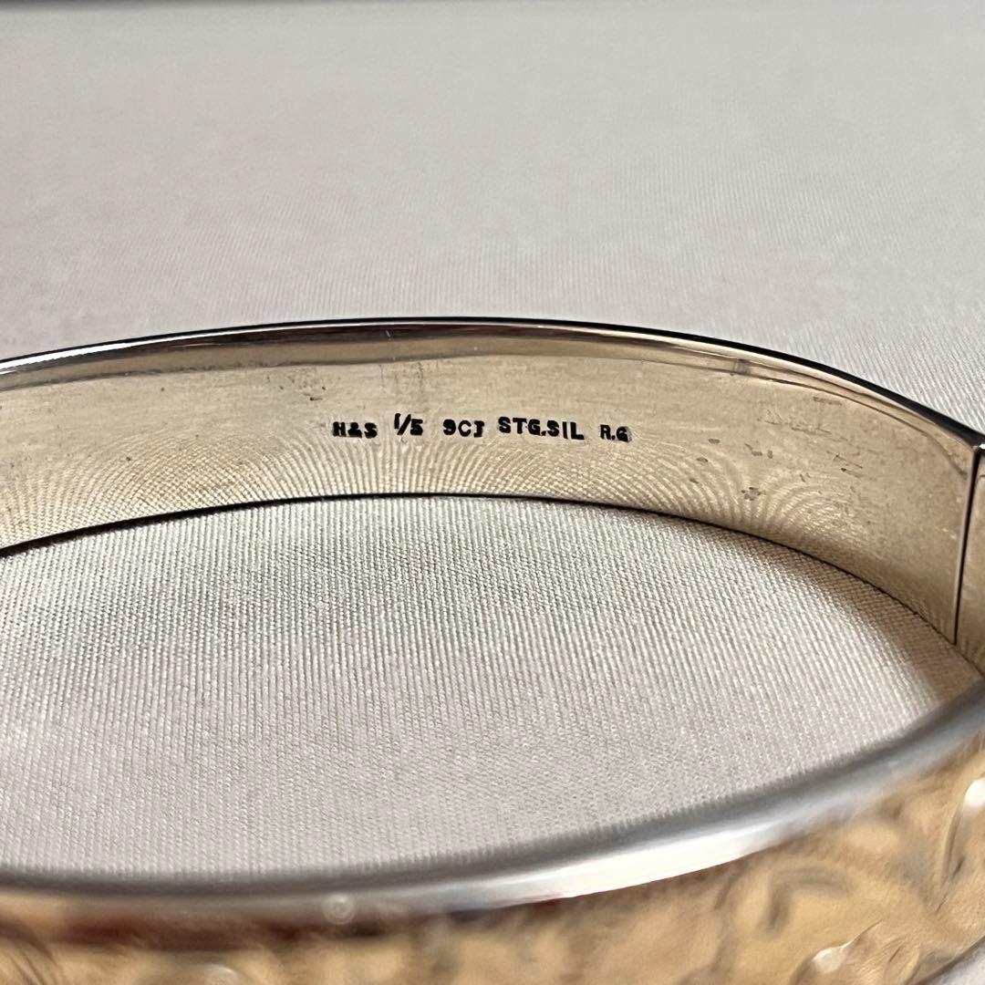 9k 9金　バングル　英国　ヴィンテージ　イギリス　アンティーク　ブレスレット