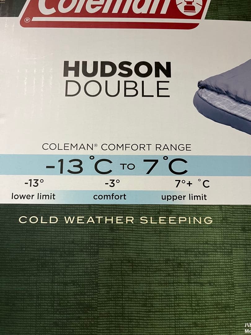 一度のみ使用の美品 Coleman ハドソンダブル 2人用寝袋 -13℃