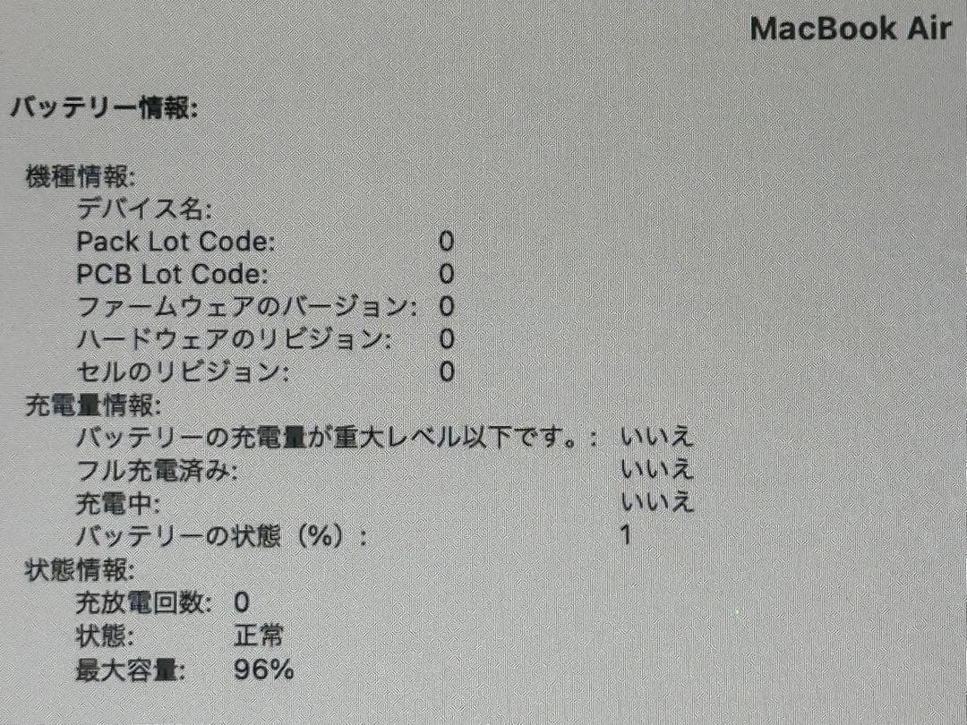 MacBook Air 13インチ M1　512GB