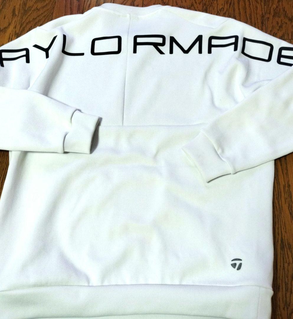 TaylorMade ホワイト 厚手冬素材カットソー、バックプリント
