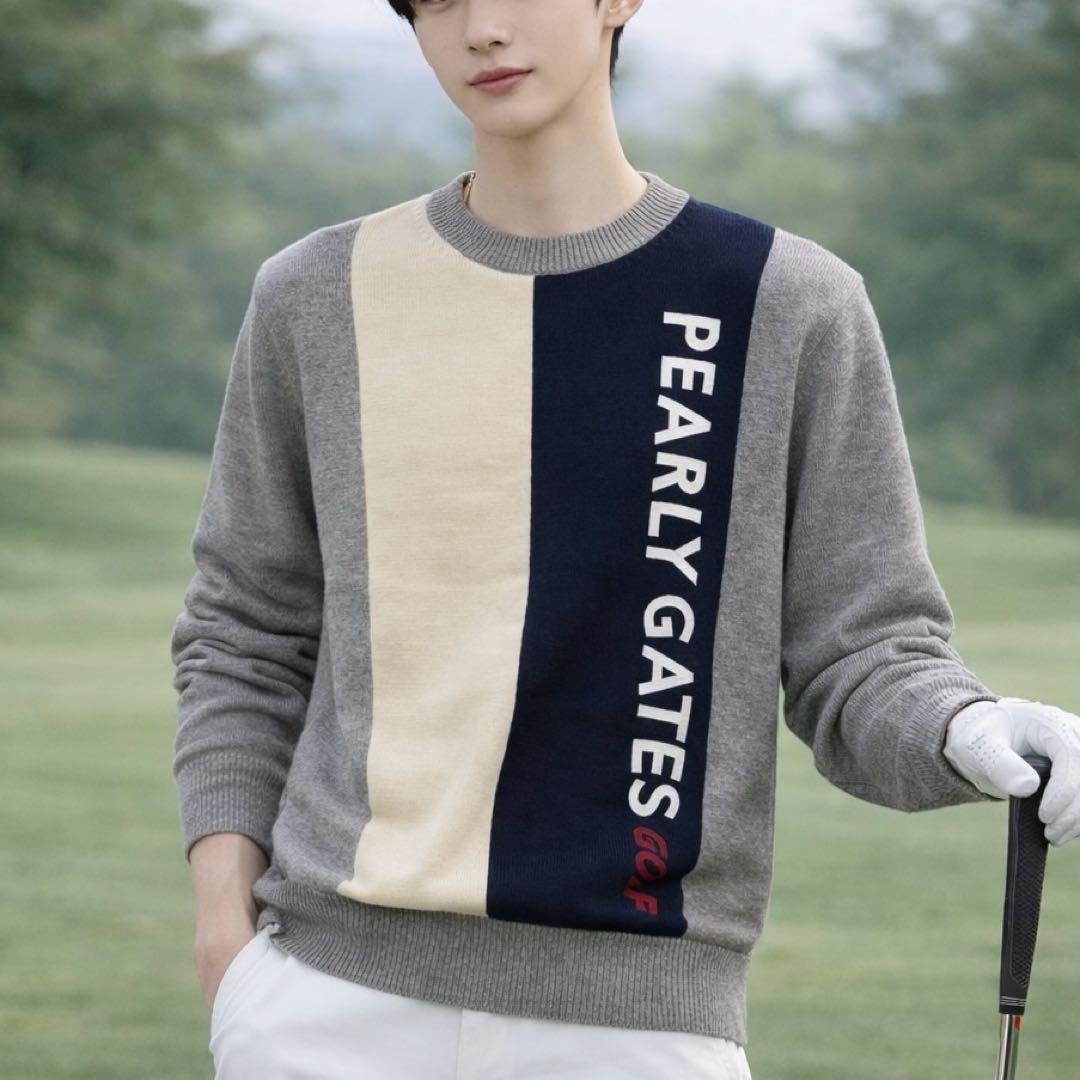 パーリーゲイツ　ビッグロゴ　ゴルフ　ニット　セーター