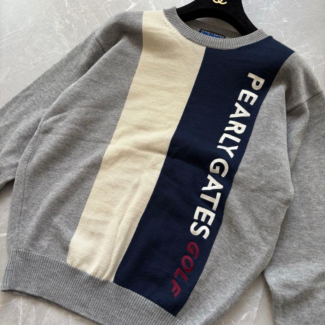 パーリーゲイツ　ビッグロゴ　ゴルフ　ニット　セーター