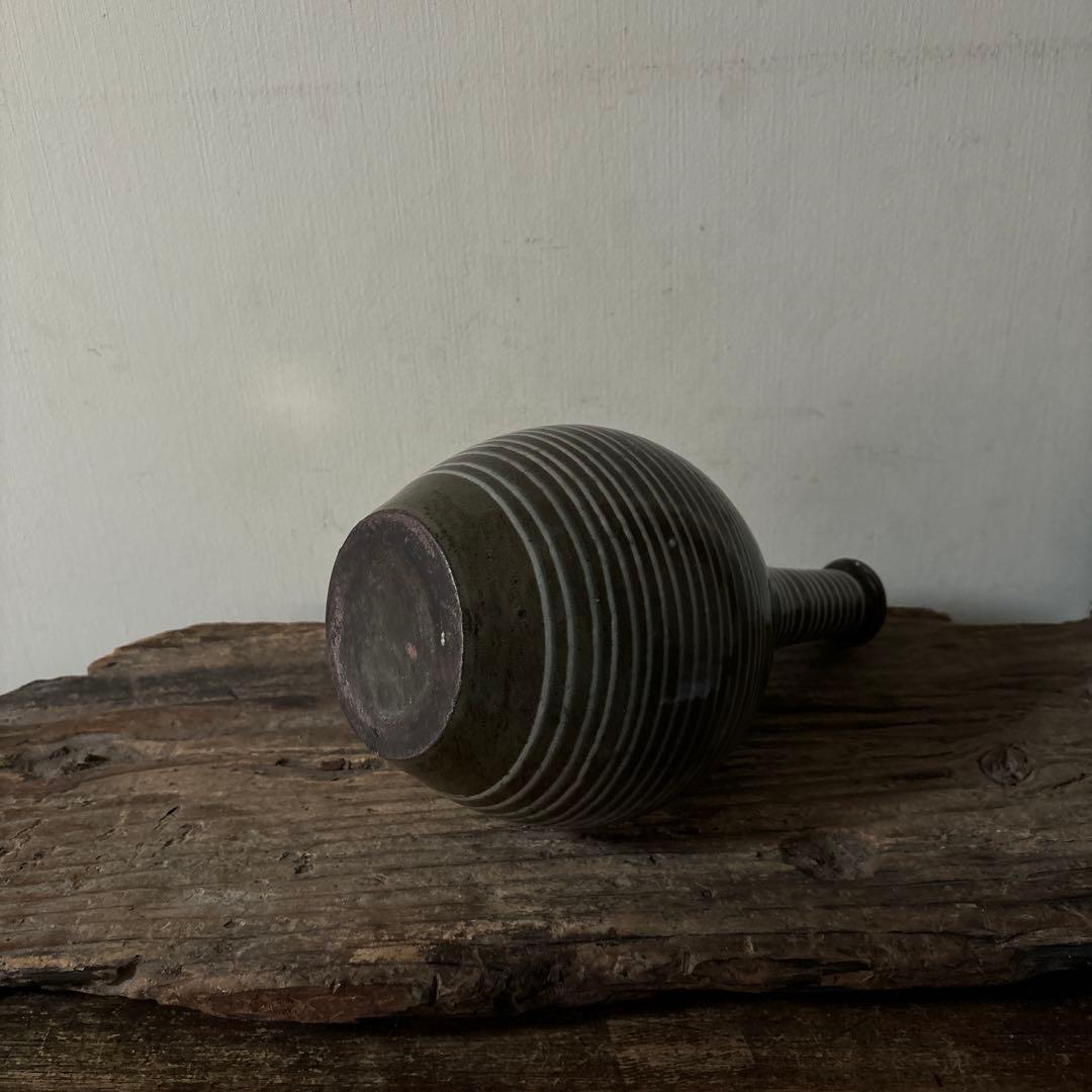 古丹波焼 えへんイッチン徳利 その② 古陶磁.アンティーク.花入.筒描