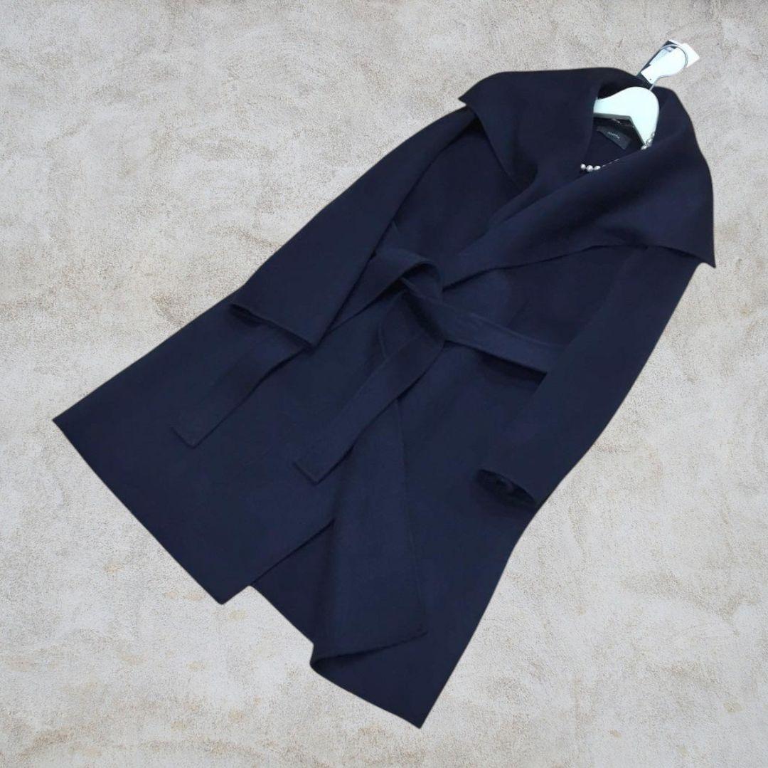 【新品タグ付】JOSEPH♥ダブルフェイスカシミヤラップコート38ネイビー18万