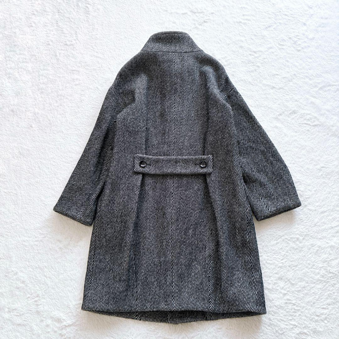 pas de calais コート 4 黒 ウール ロング 毛 高級感 ブラック