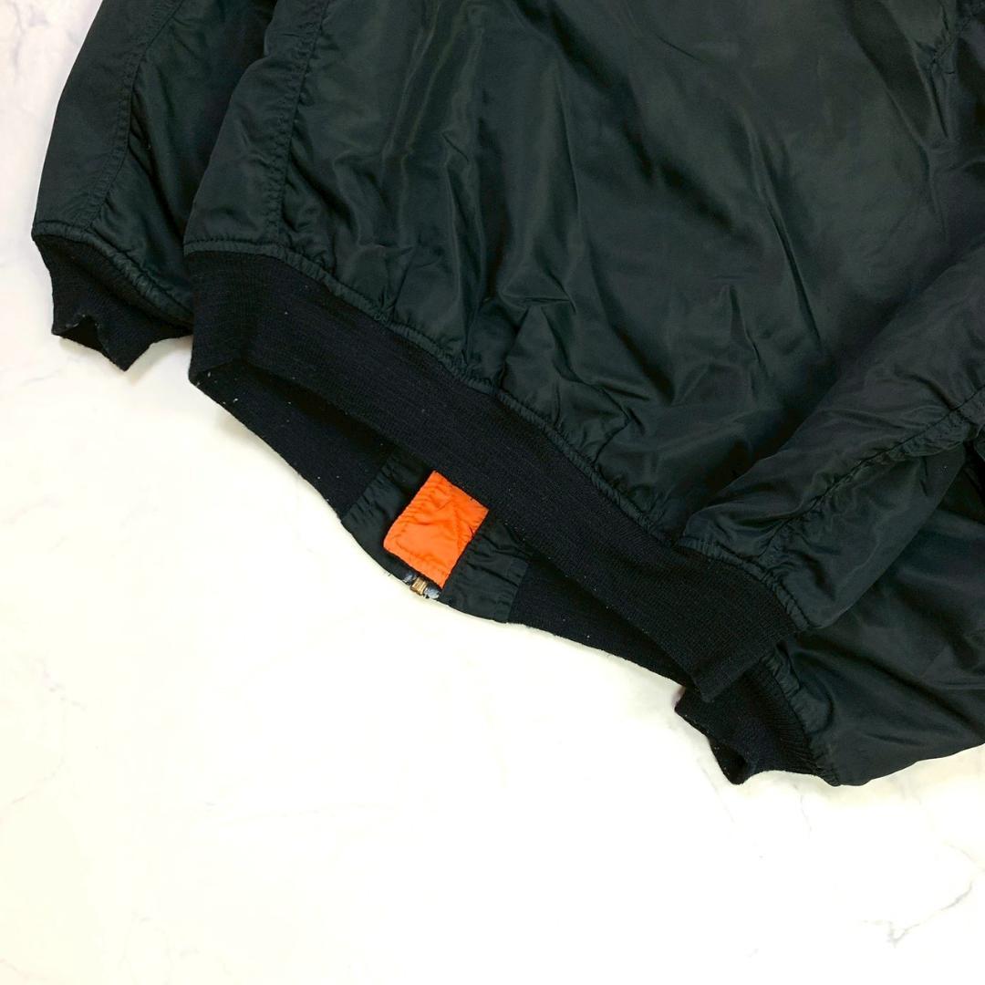 80s USA製 ALPHA MA-1 フライトジャケット 黒 L　D975