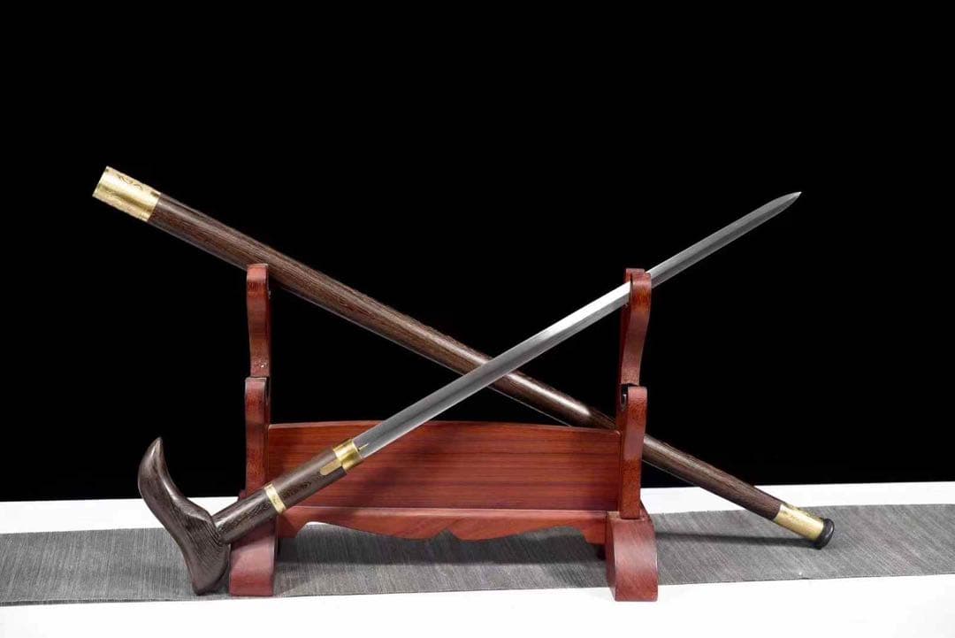 杖刀「隠柳」 真鍮象嵌 直刃 日本刀 模造刀 武具