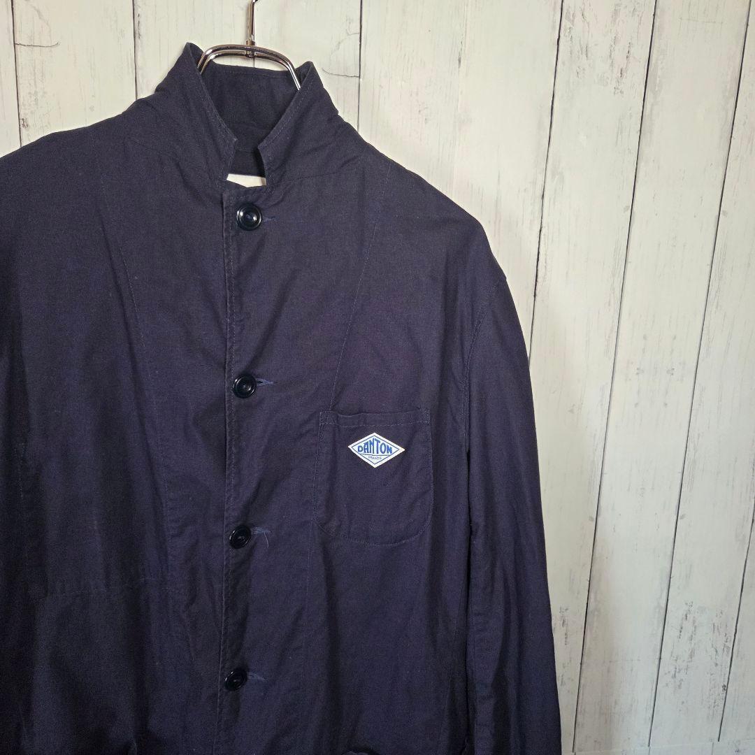 DANTON リネンコットン ショップコート ネイビー 42