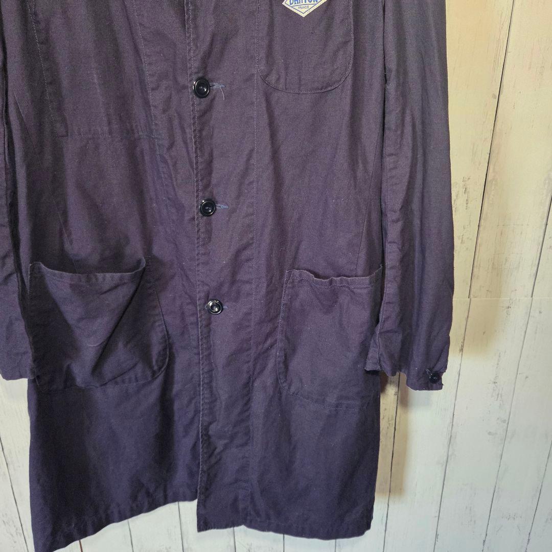 DANTON リネンコットン ショップコート ネイビー 42