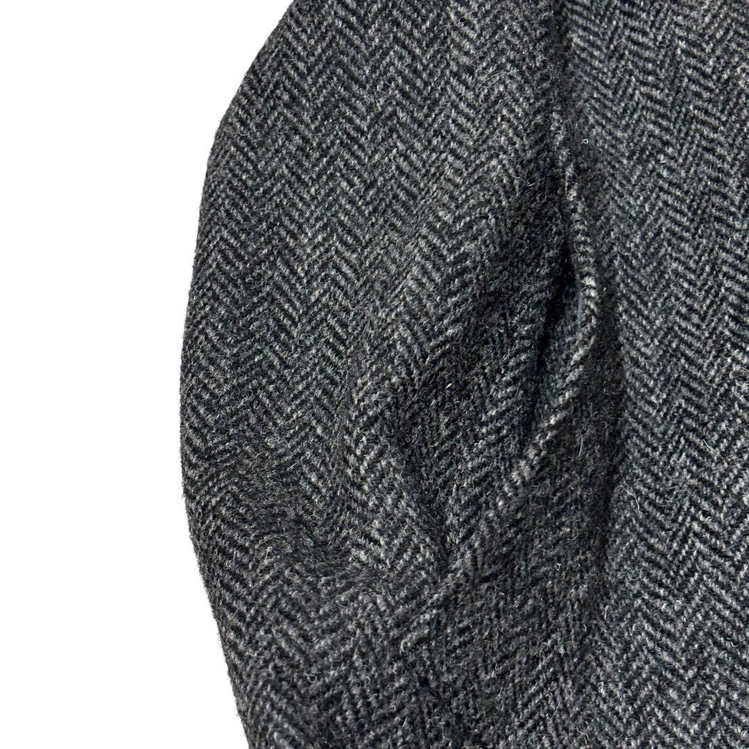 極美品 HARRIS TWEED ハリスツイード ロングコート ヘリンボーン