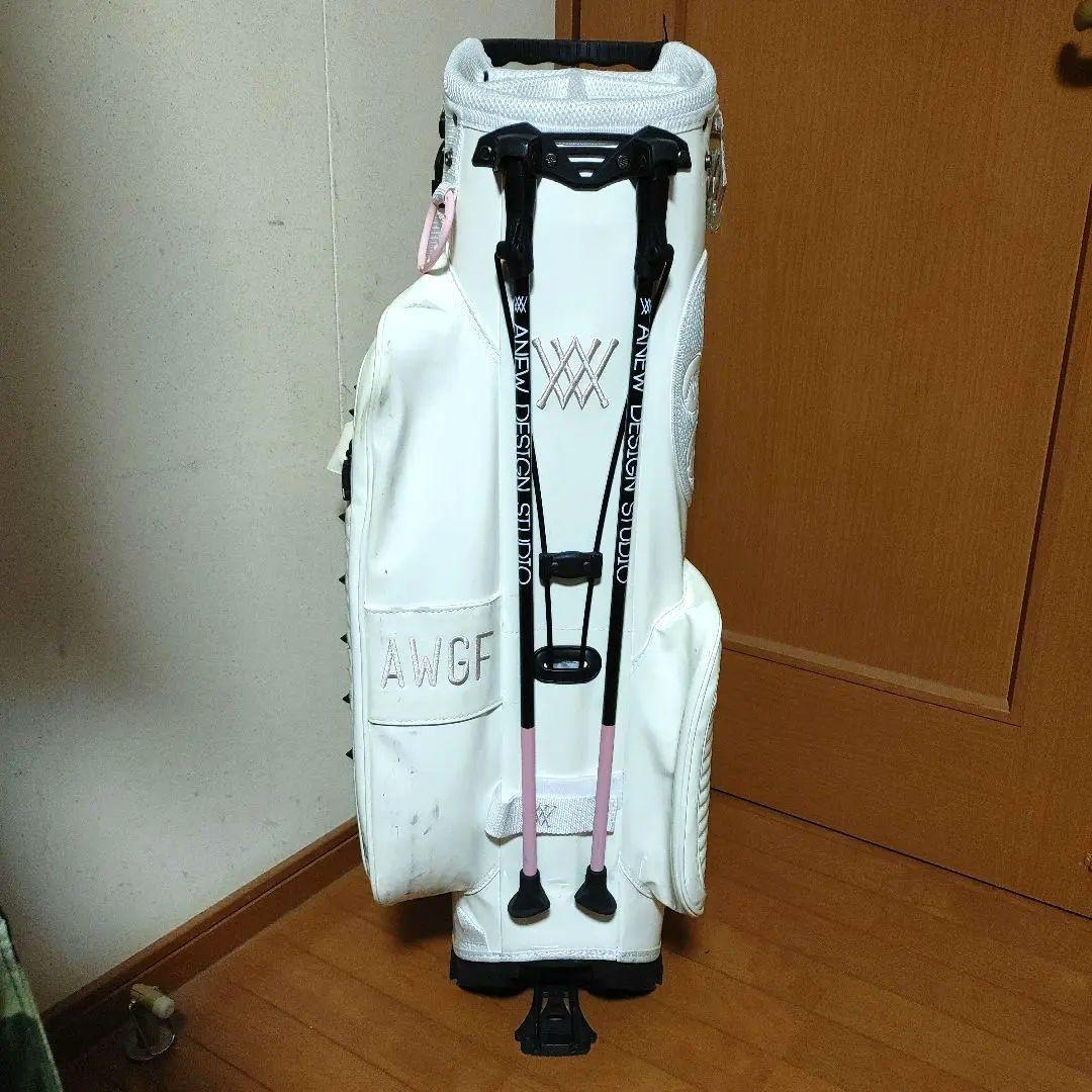A NEW GOLF★アニューゴルフ★スタンド式キャディバッグ★ホワイト×ピンク