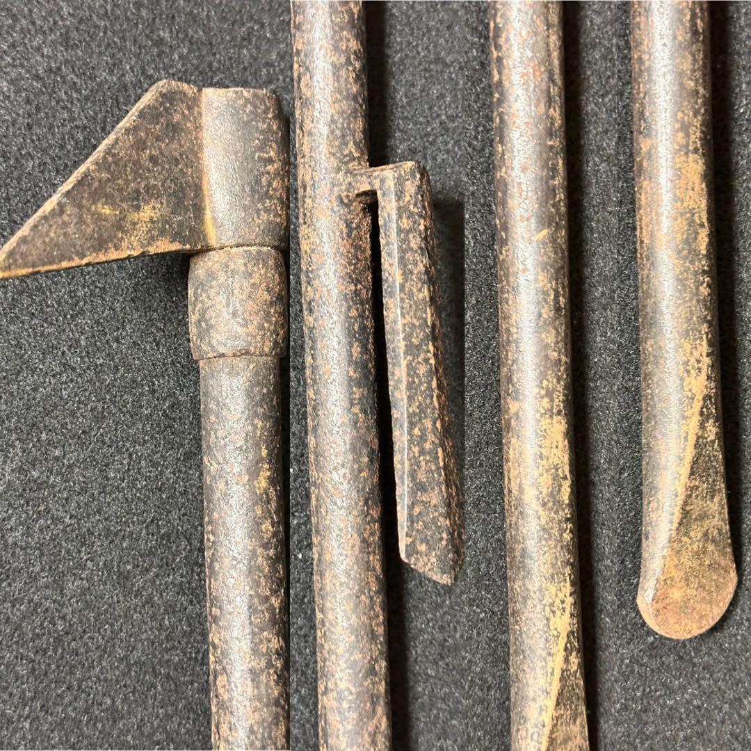時代武具　全鉄製の鳶口　武具十手　忍者道具 長さ約49cm 重さ約492gA6