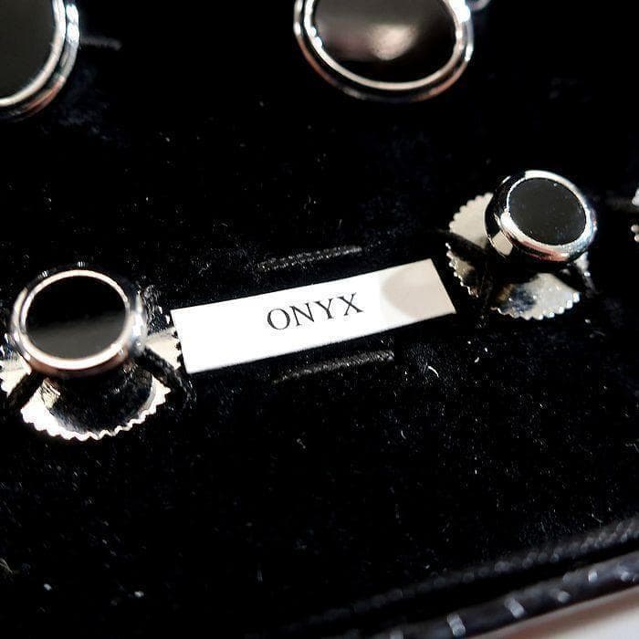 ヘンリープール 英国製 オニキス カフス ドレススタッド セット 定価