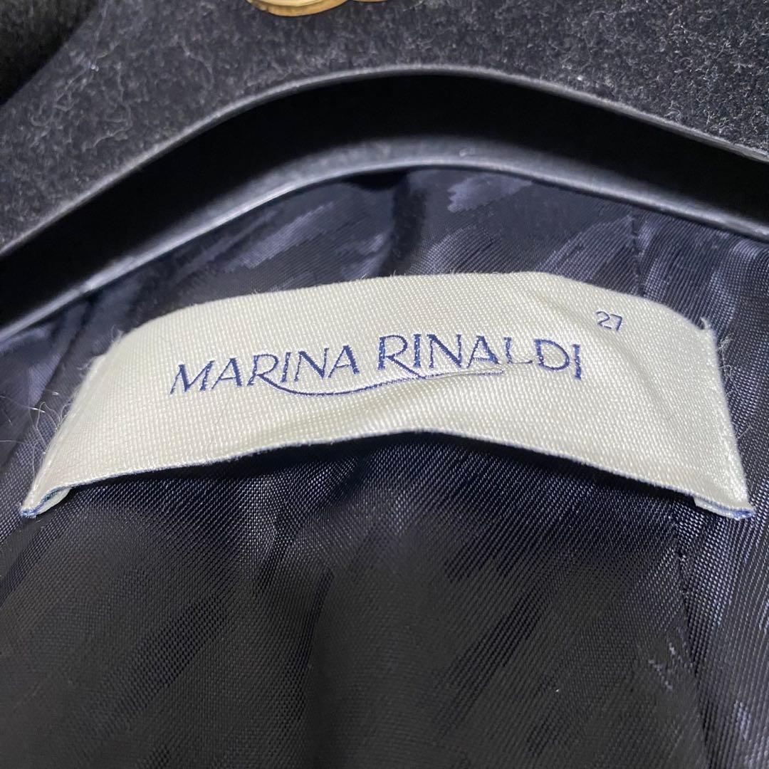 【美品✨】マリナリナルディ スタンドカラー ベルト ロングコート 黒 27￼