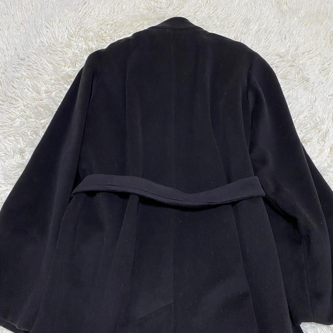 【美品✨】マリナリナルディ スタンドカラー ベルト ロングコート 黒 27￼