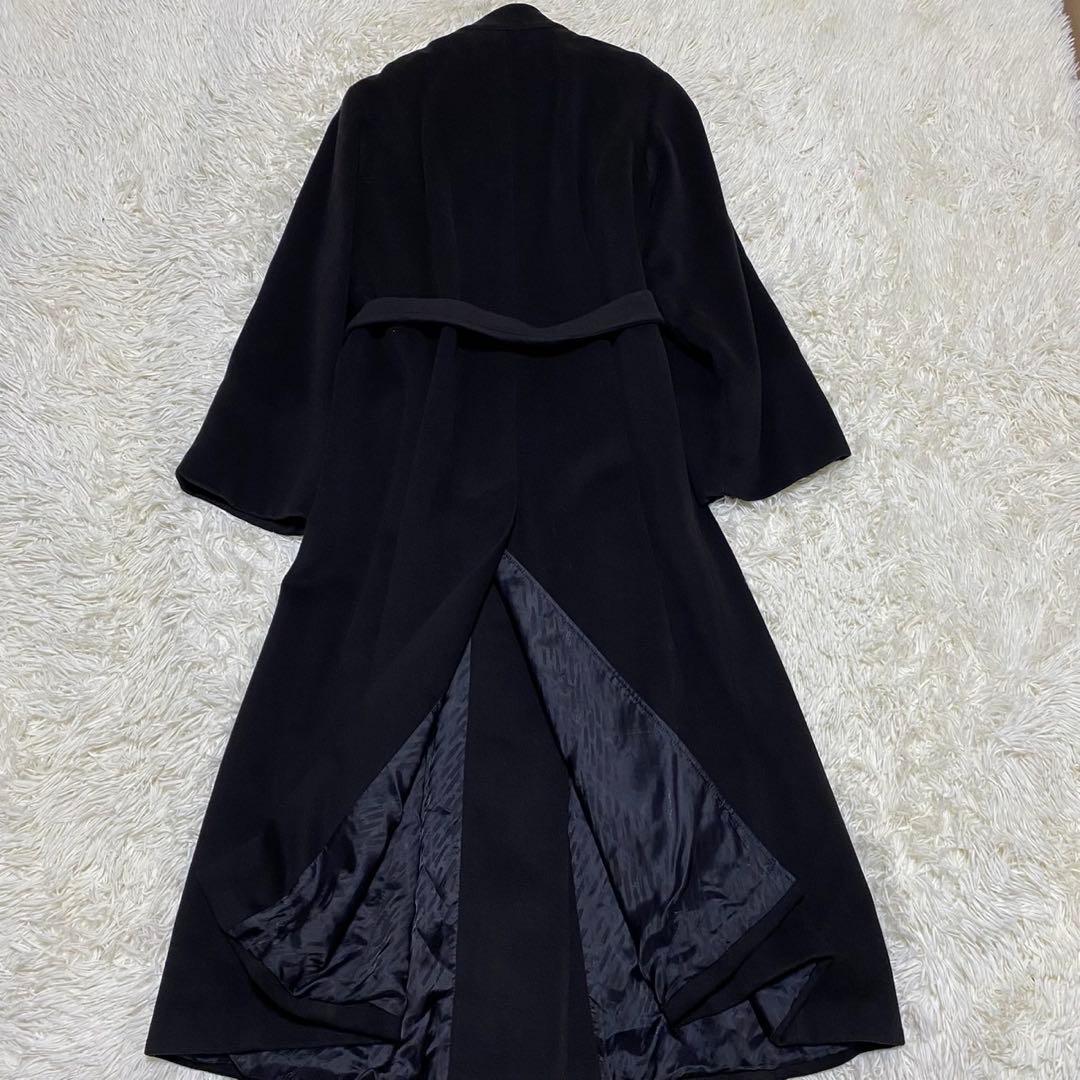 【美品✨】マリナリナルディ スタンドカラー ベルト ロングコート 黒 27￼