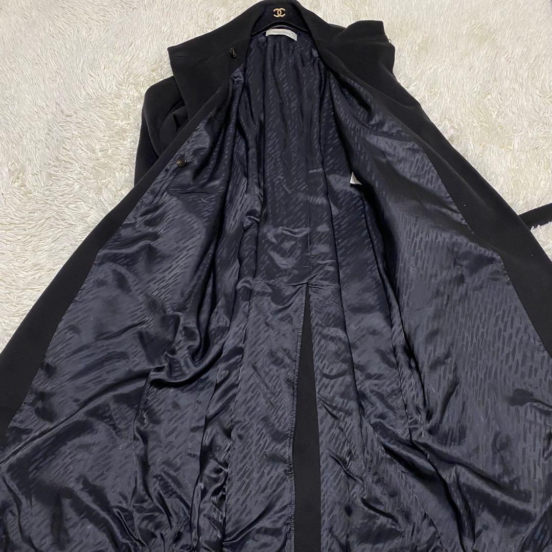 【美品✨】マリナリナルディ スタンドカラー ベルト ロングコート 黒 27￼