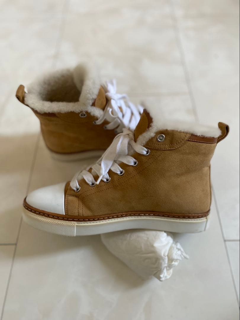 美品 エルメス ムートン スニーカー ジミー 36.5 23.5 HERMES