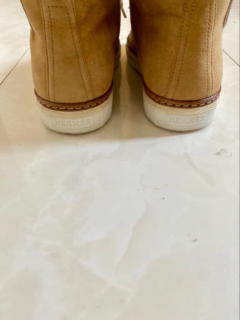 美品 エルメス ムートン スニーカー ジミー 36.5 23.5 HERMES