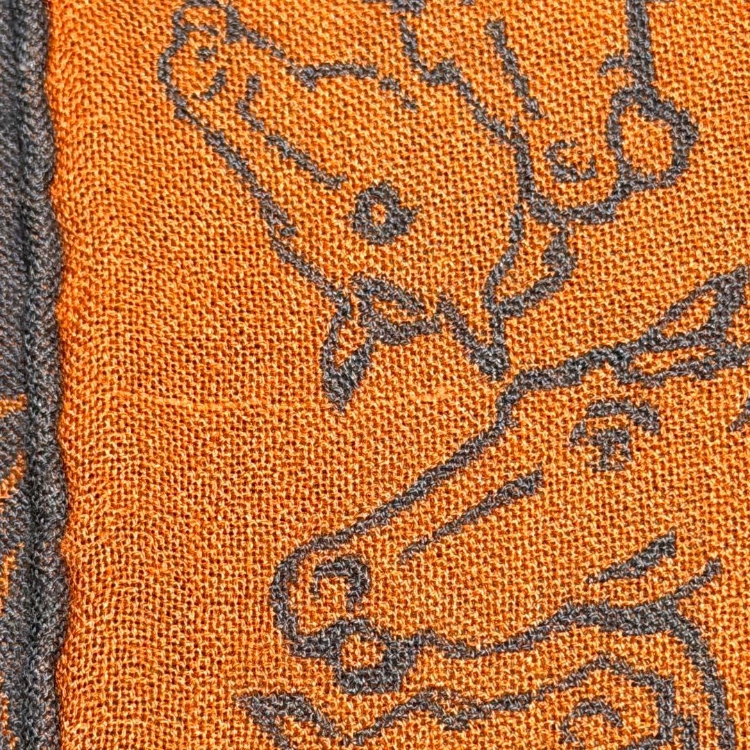 エルメス HERMES ストール　馬柄　リバーシブル　カシミヤ　シルク