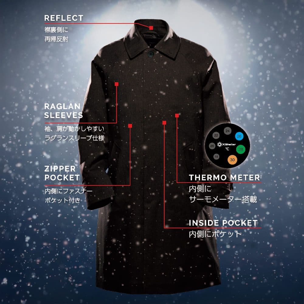 X Shelter ステンカラーコート ブラック LL 黒 ワークマン XL