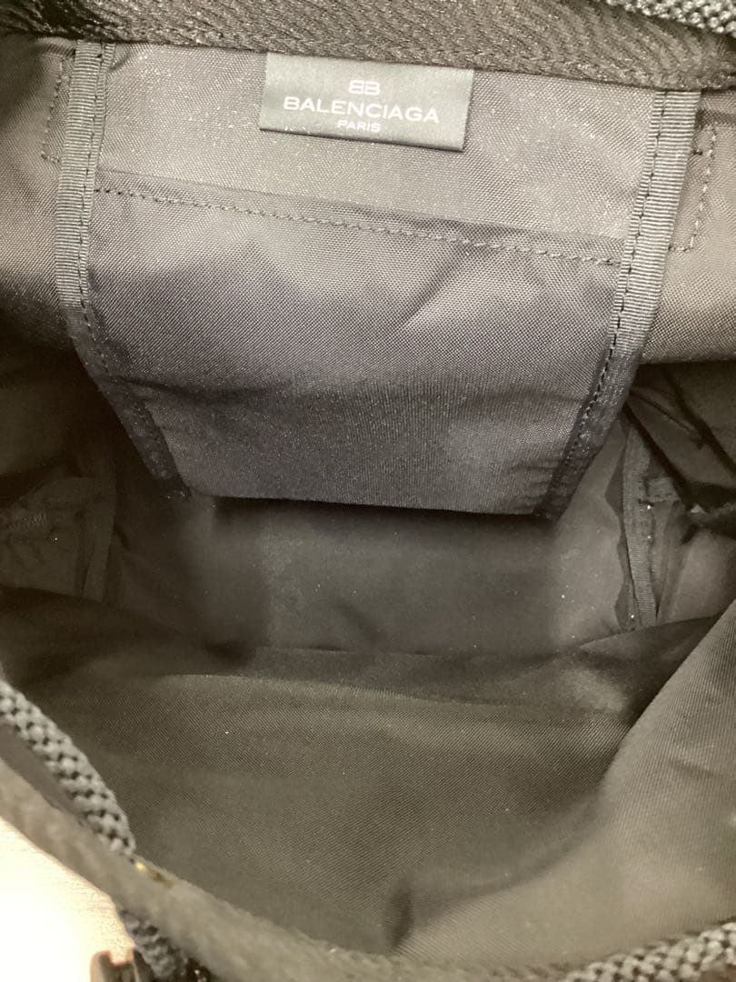 バレンシアガ【ACE】リュック　ナイロン×レザー黒