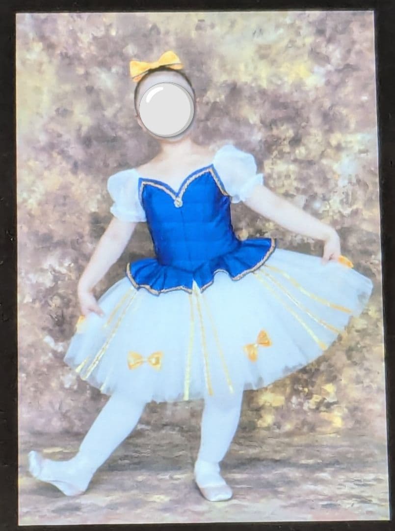 バレエ衣裳/ジュニア 青&白スカート　12着セット　頭飾り付き