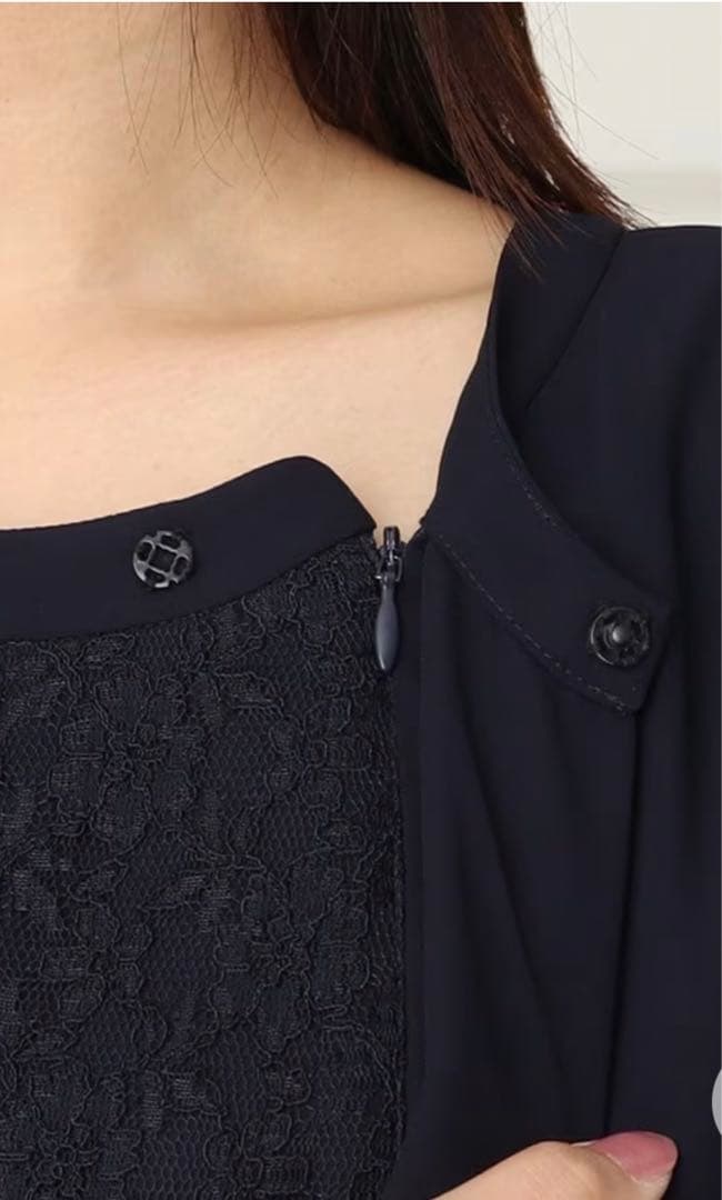 超美品☆東京ソワール V開きツイードジャケット+2ピース風ワンピースセット