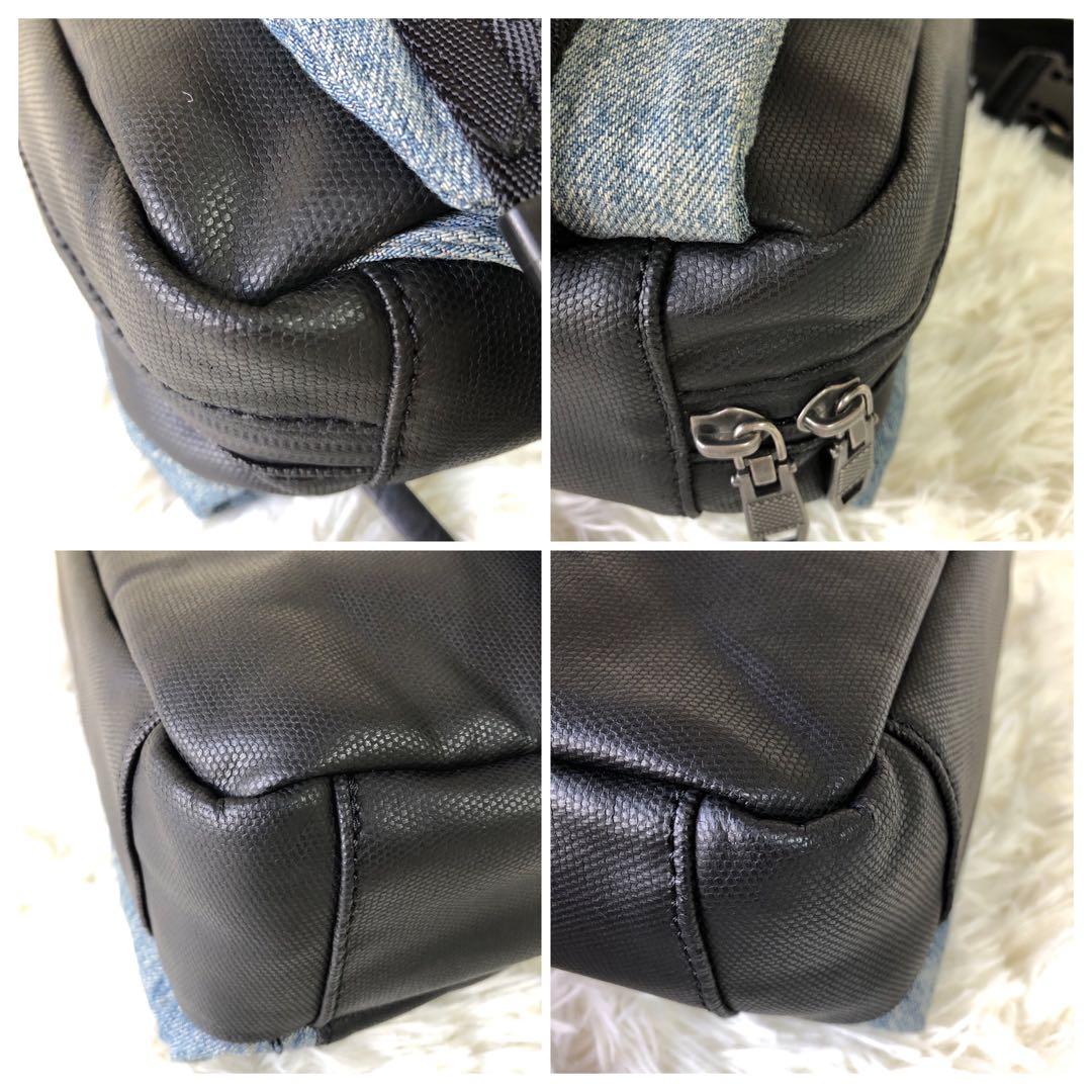 ディーゼル ボディバッグ スクエア デニム デザイン ビッグロゴ