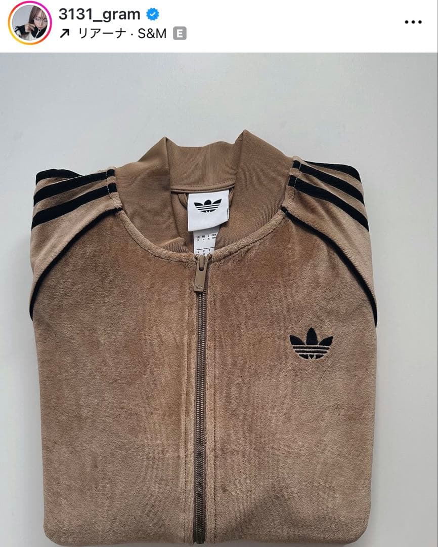 新品XL⭐️adidas アディカラー ブラウンベロア トラックトップ michi