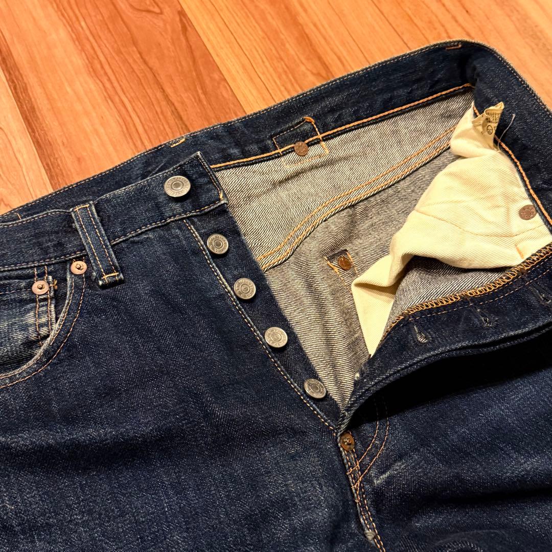 【真紺】LEVI‘S 501XX LVC1937W33鬼ヒゲ ハチノス