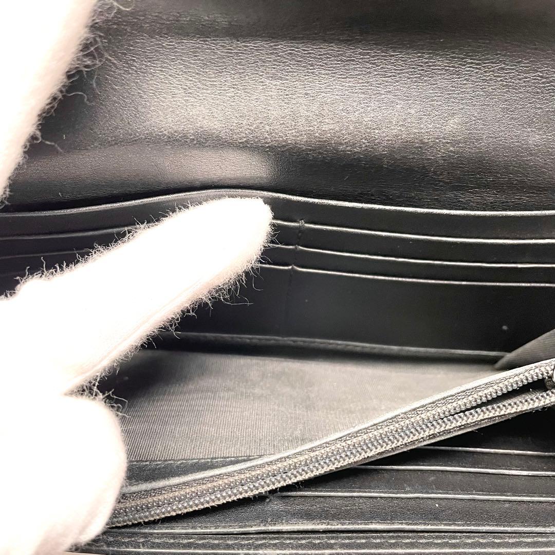 グッチ 長財布 黒 GG柄 マイクロシマ グッチシマ レザー　1118-①